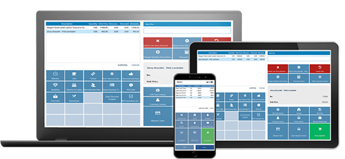 Jewelry ERP user interface showing inventory, sales, and financial modules
