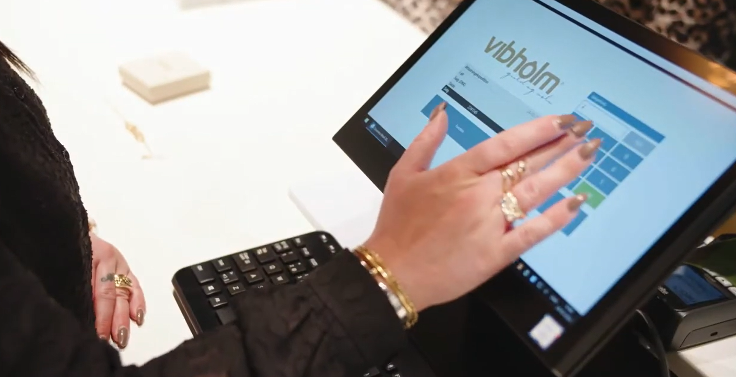 person at computer getting business central training